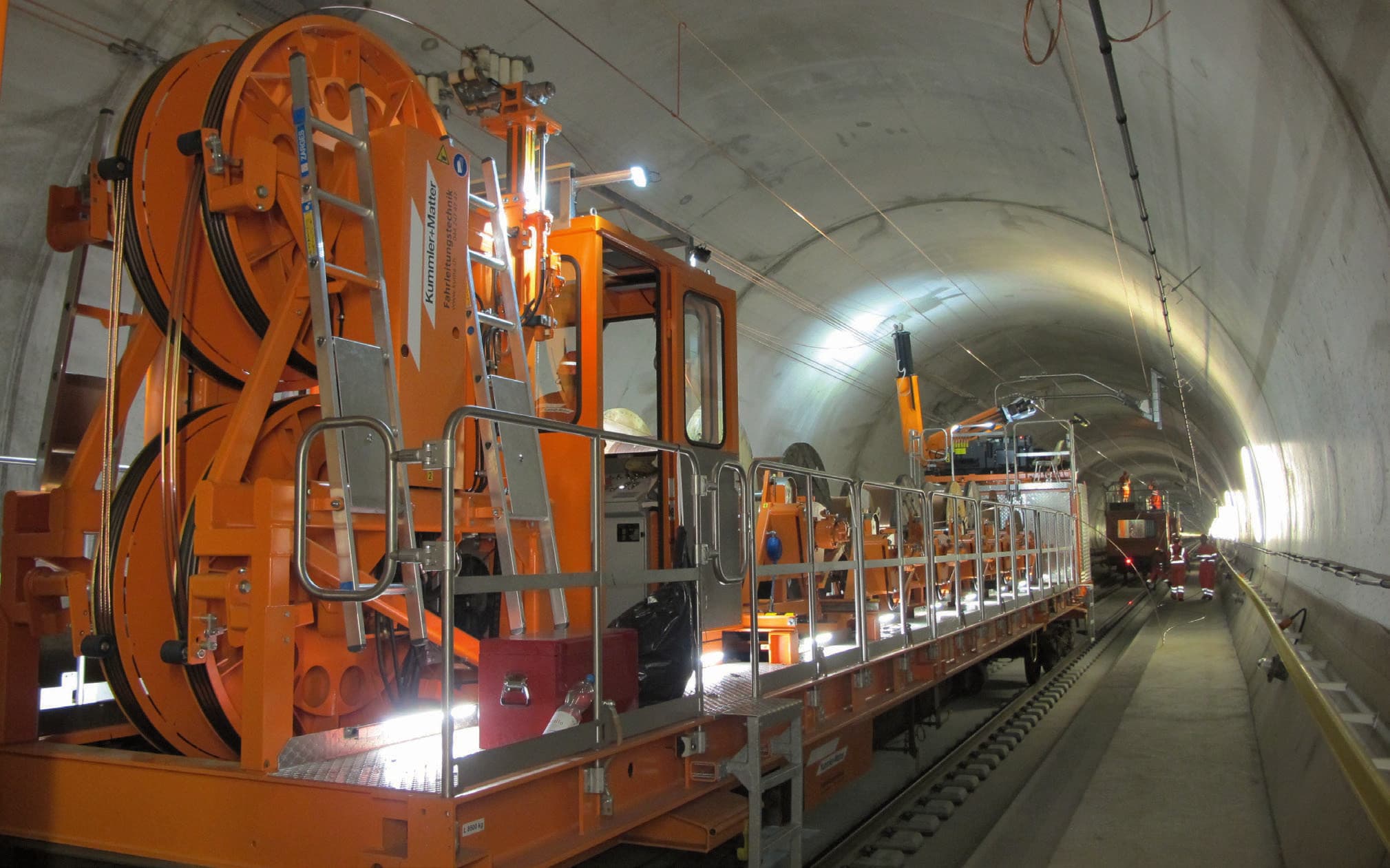 ZECK machine during electrification of the Gotthard Base Tunnel