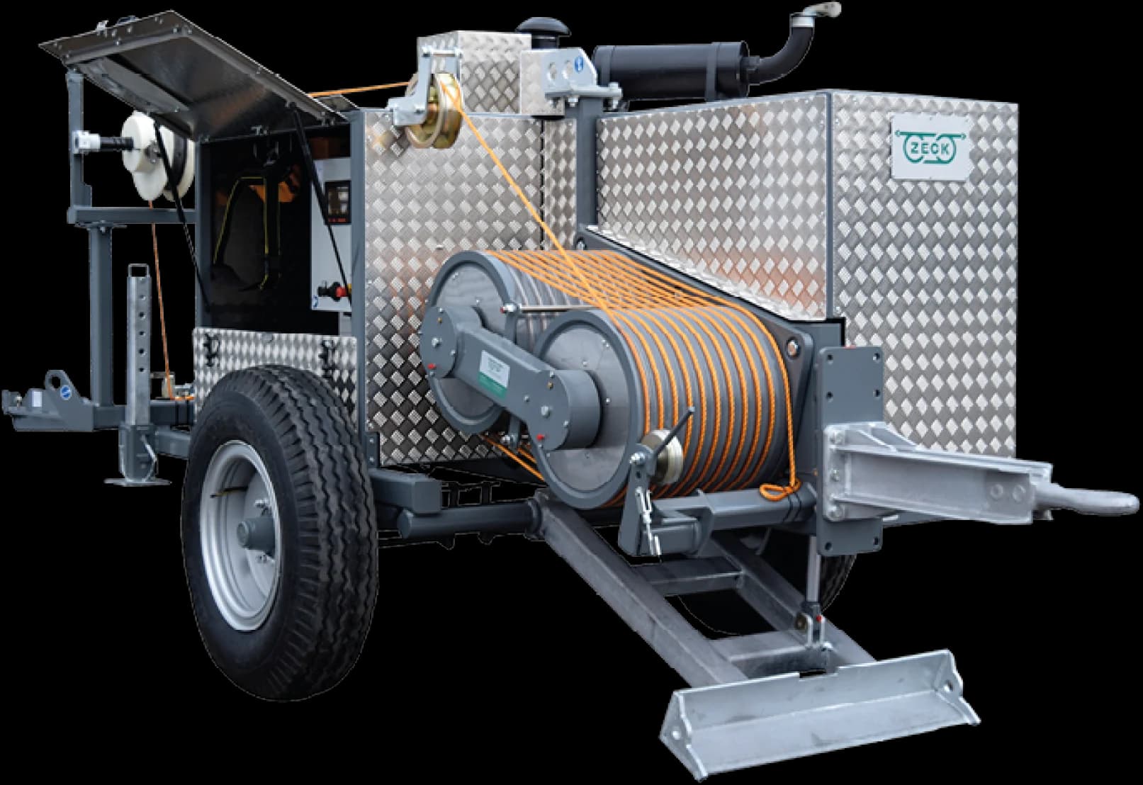 ZECK puller on a single-axle trailer