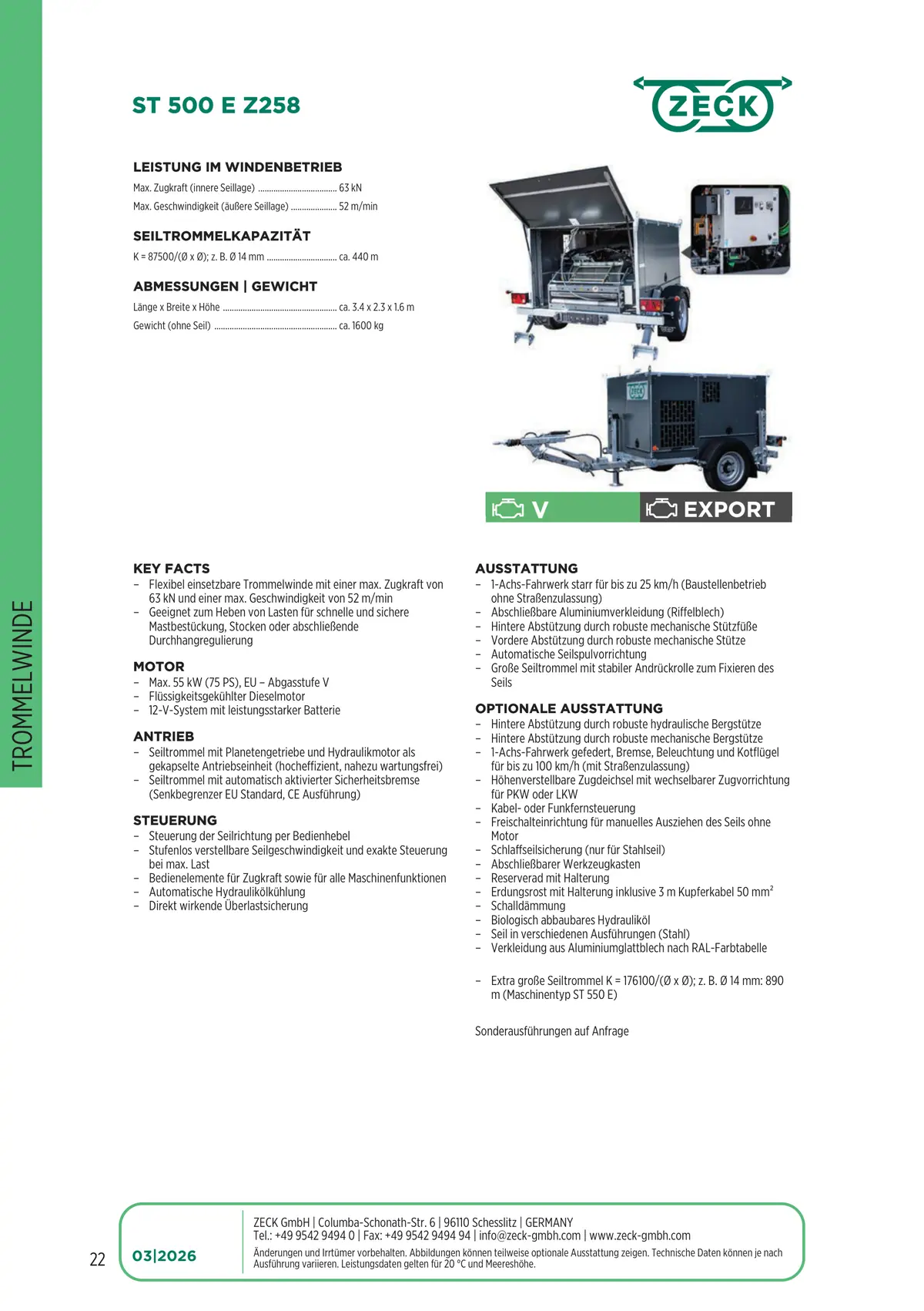 Katalogseite 22: ST 500 E Z258