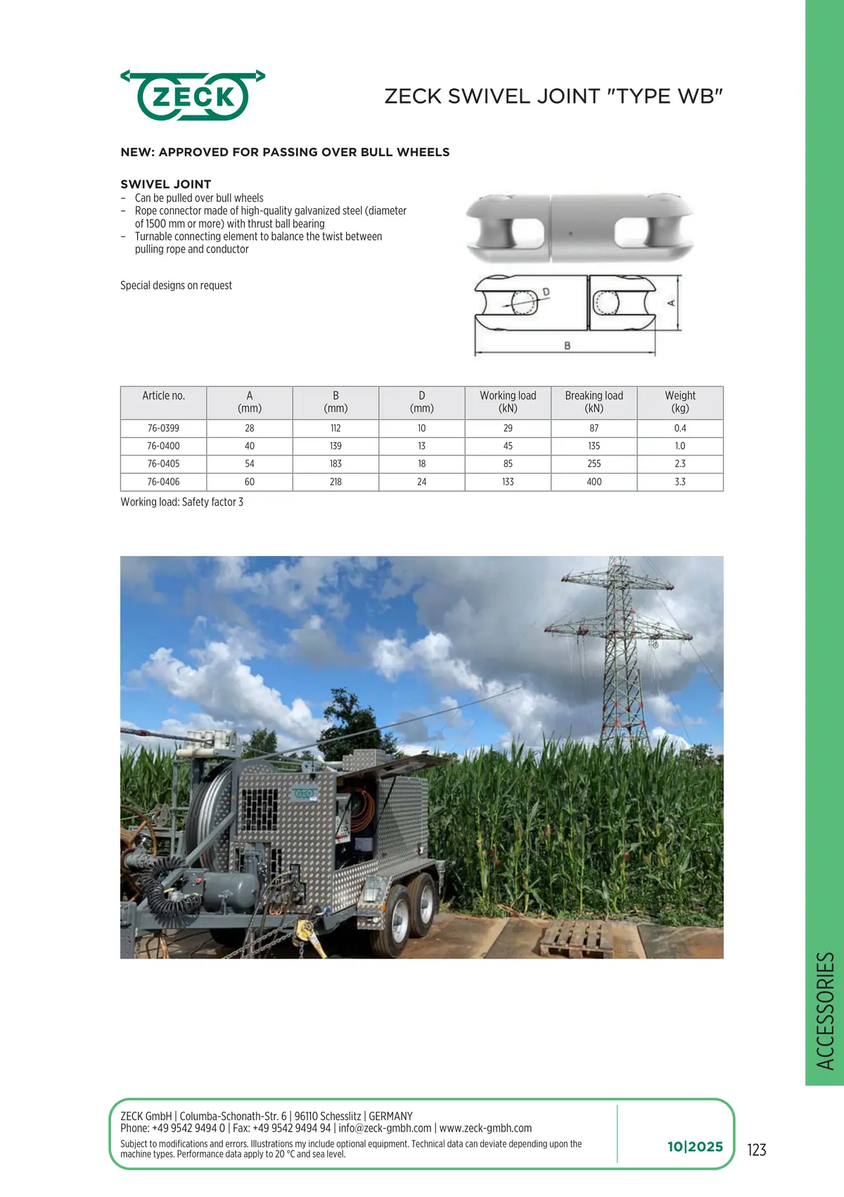 Catalogue page 123: ZECK SWIVEL JOINT "TYPE WB"