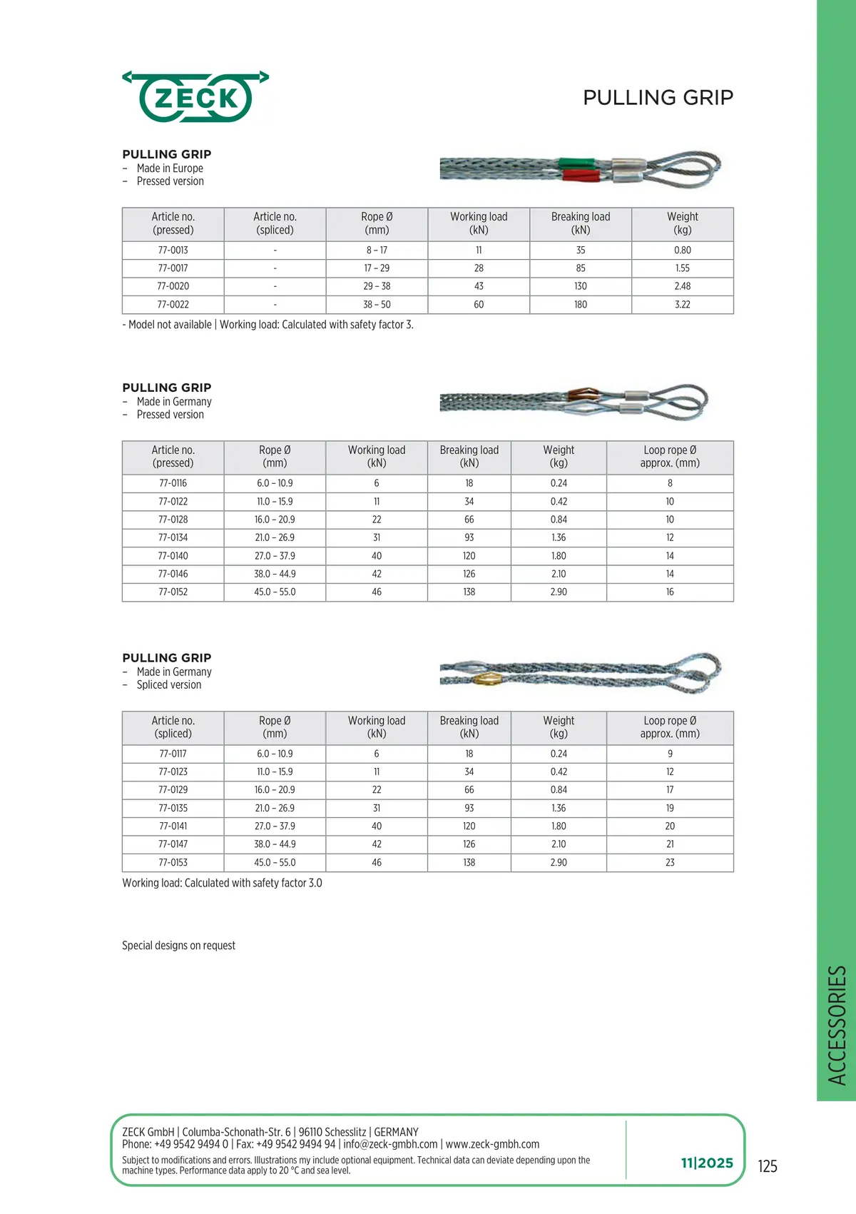 Catalogue page 125: PULLING GRIP