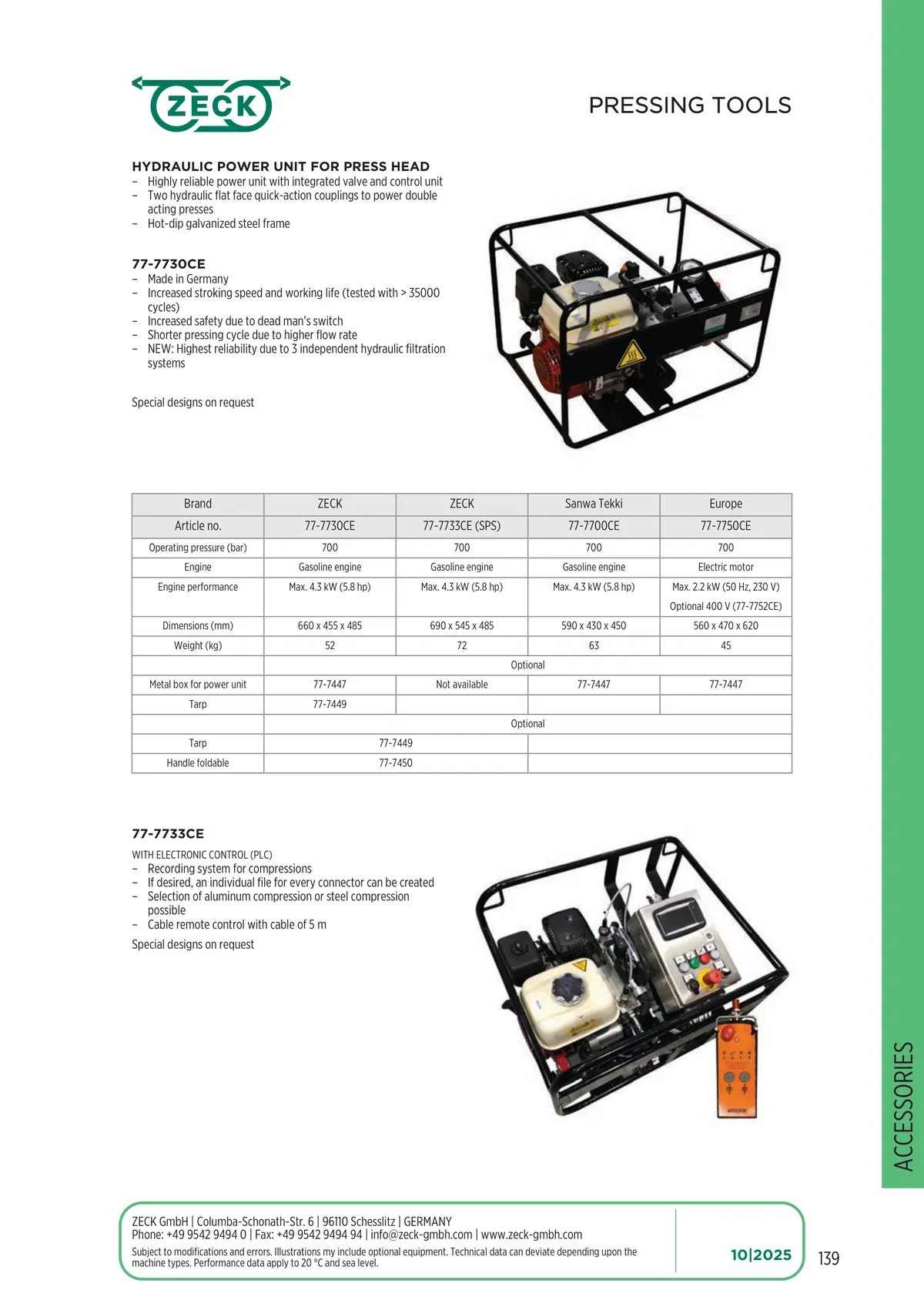 Catalogue page 139: PRESSING TOOLS