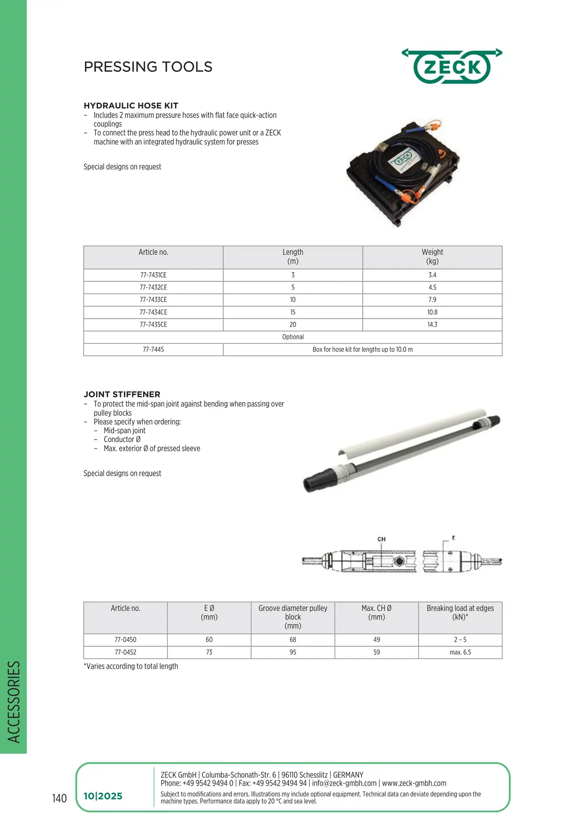 Catalogue page 140: PRESSING TOOLS