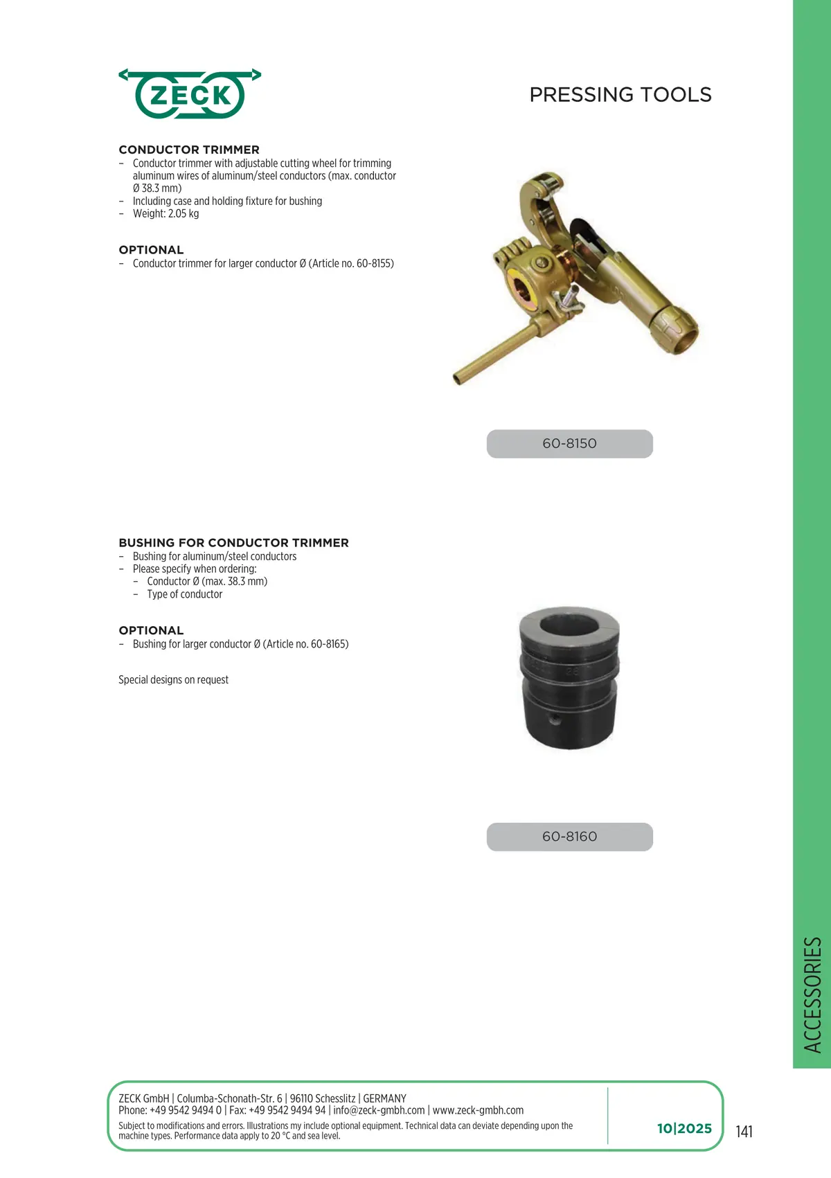 Catalogue page 141: PRESSING TOOLS