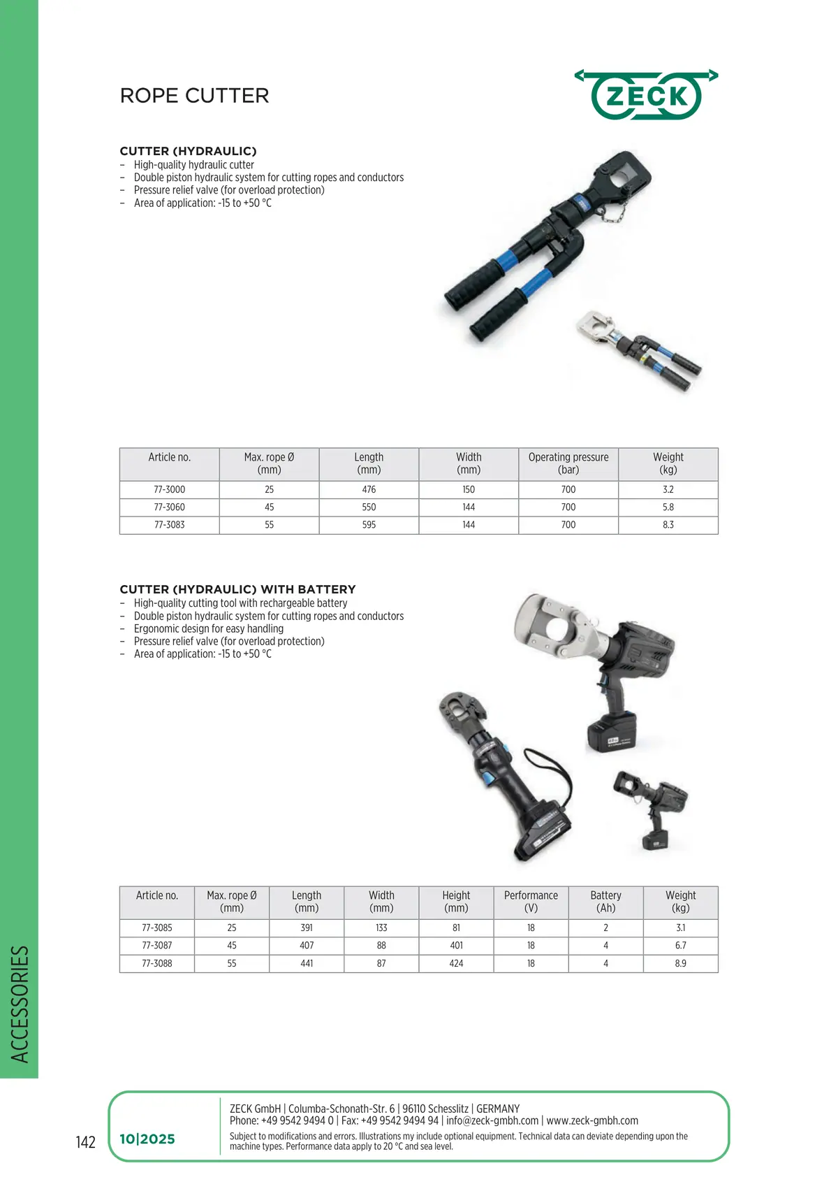 Catalogue page 142: ROPE CUTTER