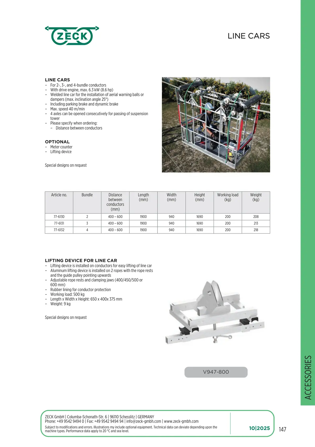 Catalogue page 147: LINE CARS