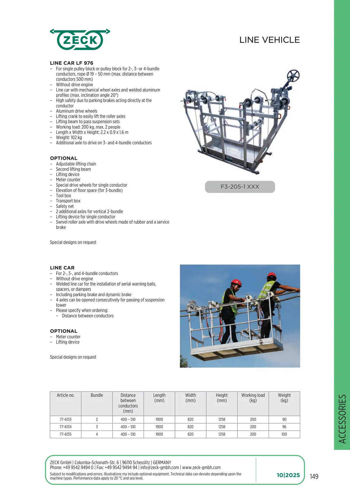 Catalogue page 149: LINE VEHICLE