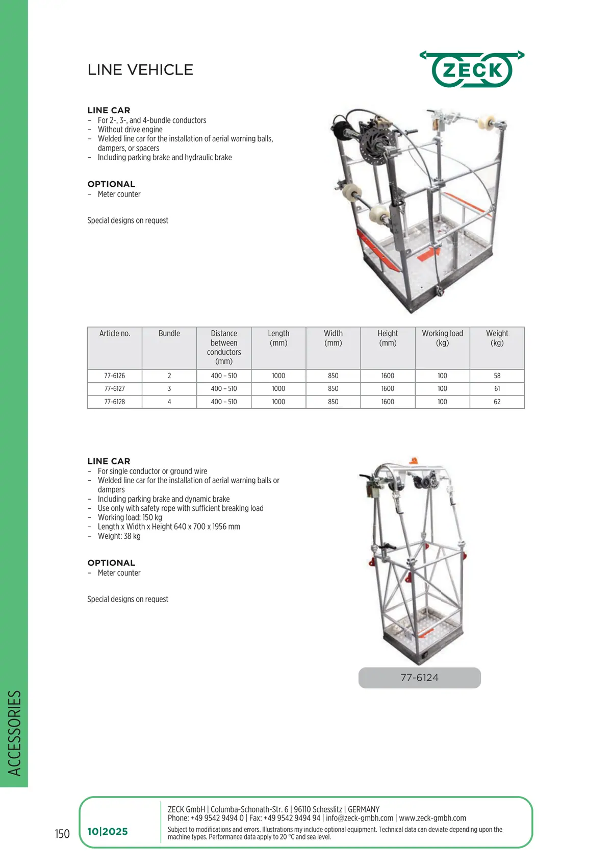 Catalogue page 150: LINE VEHICLE