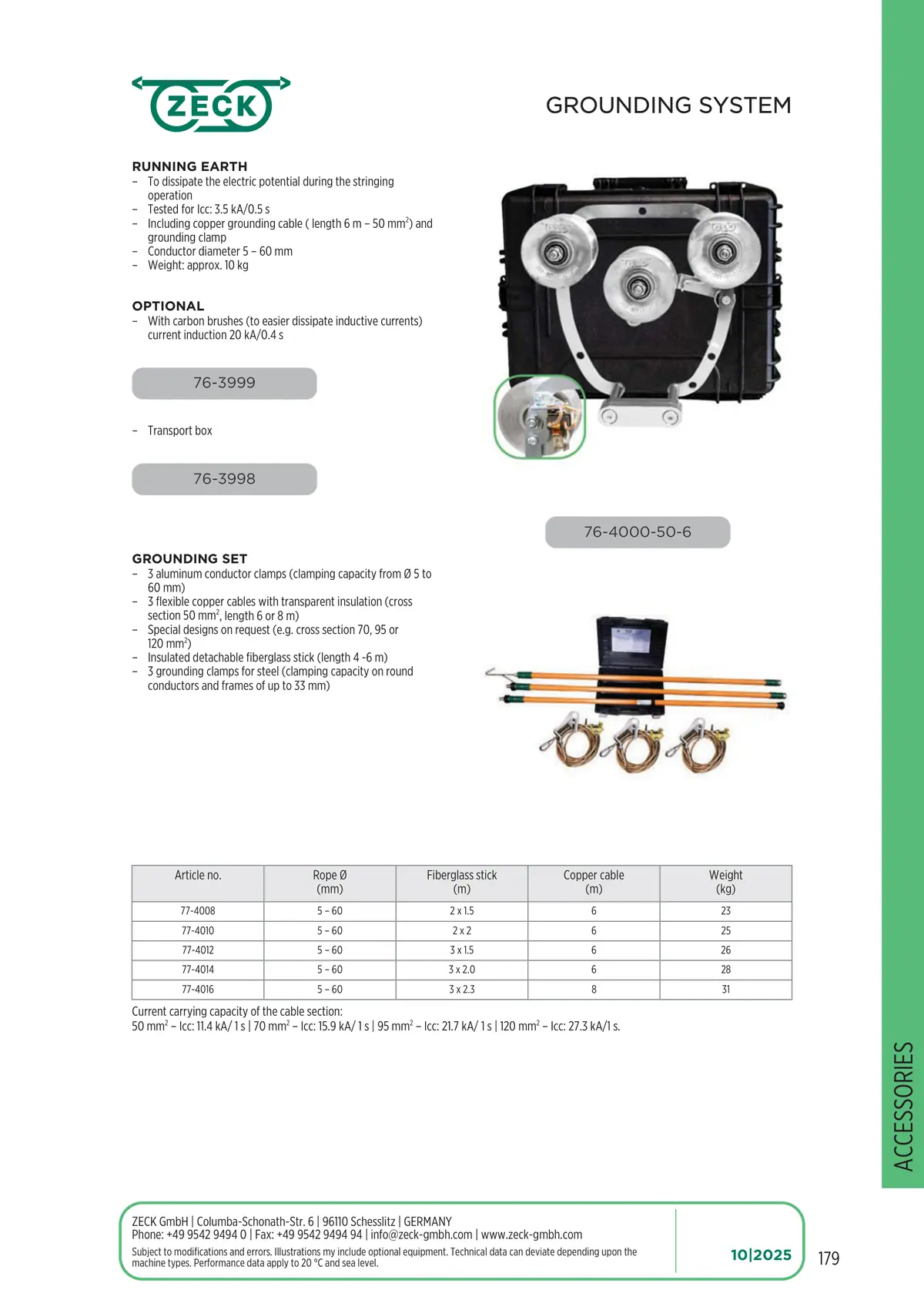 Catalogue page 179: GROUNDING SYSTEM