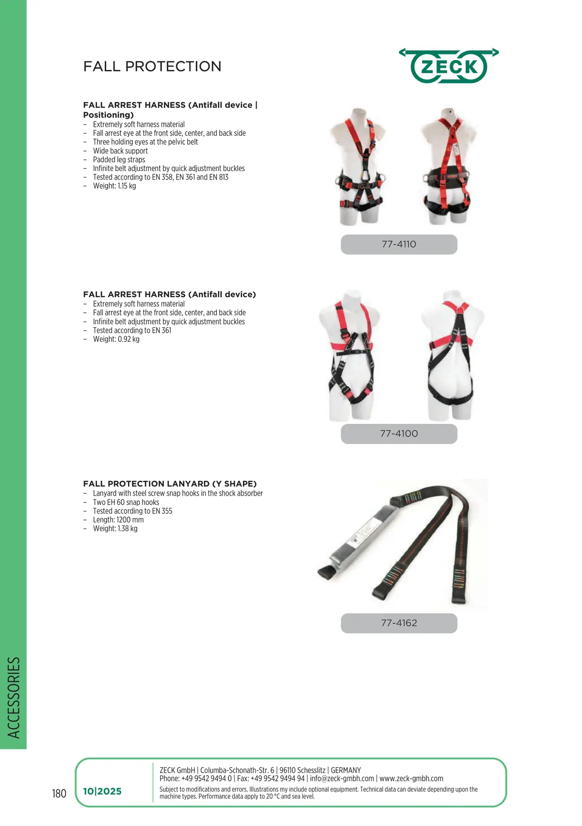 Catalogue page 180: FALL PROTECTION